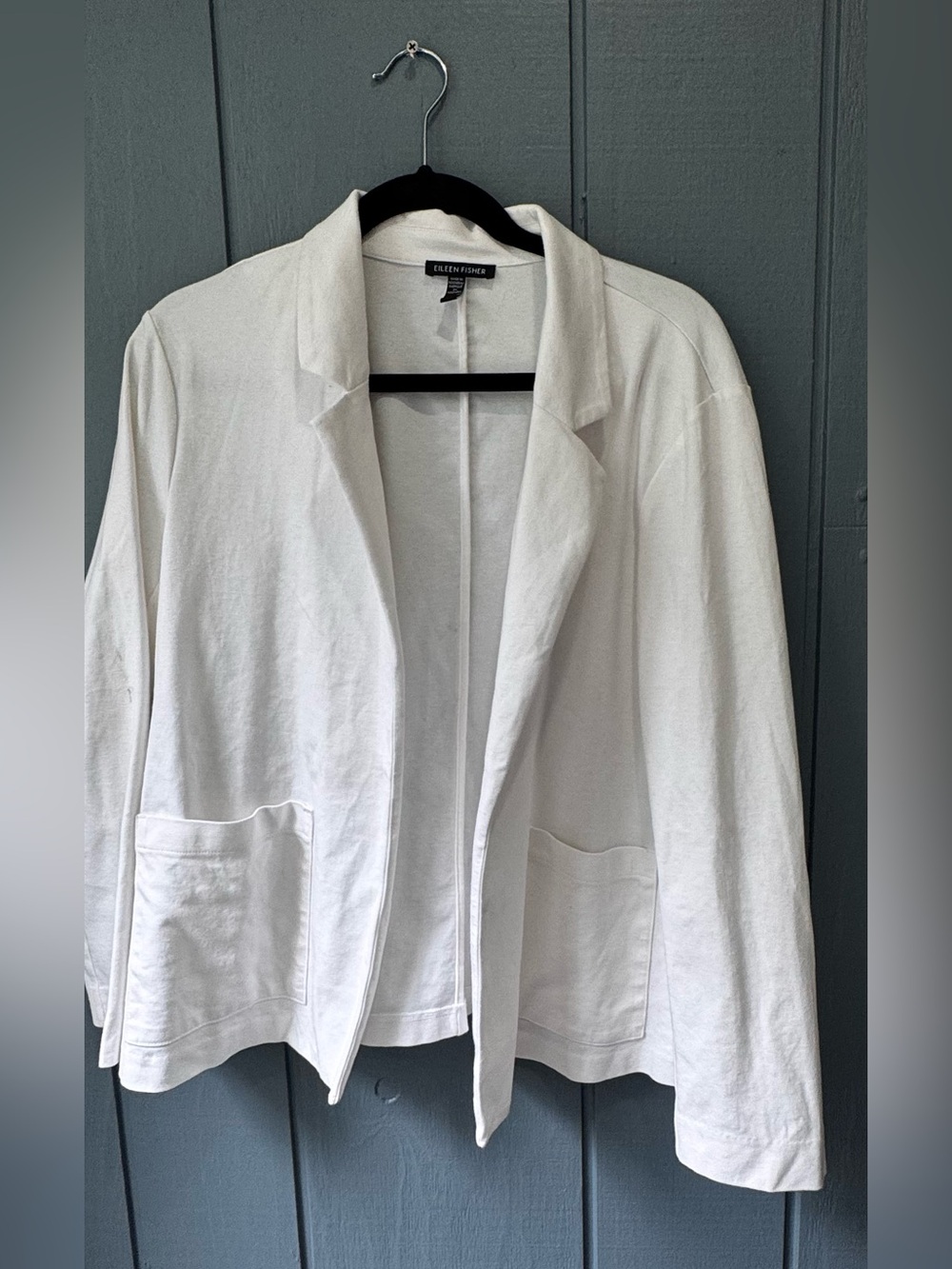 Eileen Fisher White Open-Front Blazer Jacket